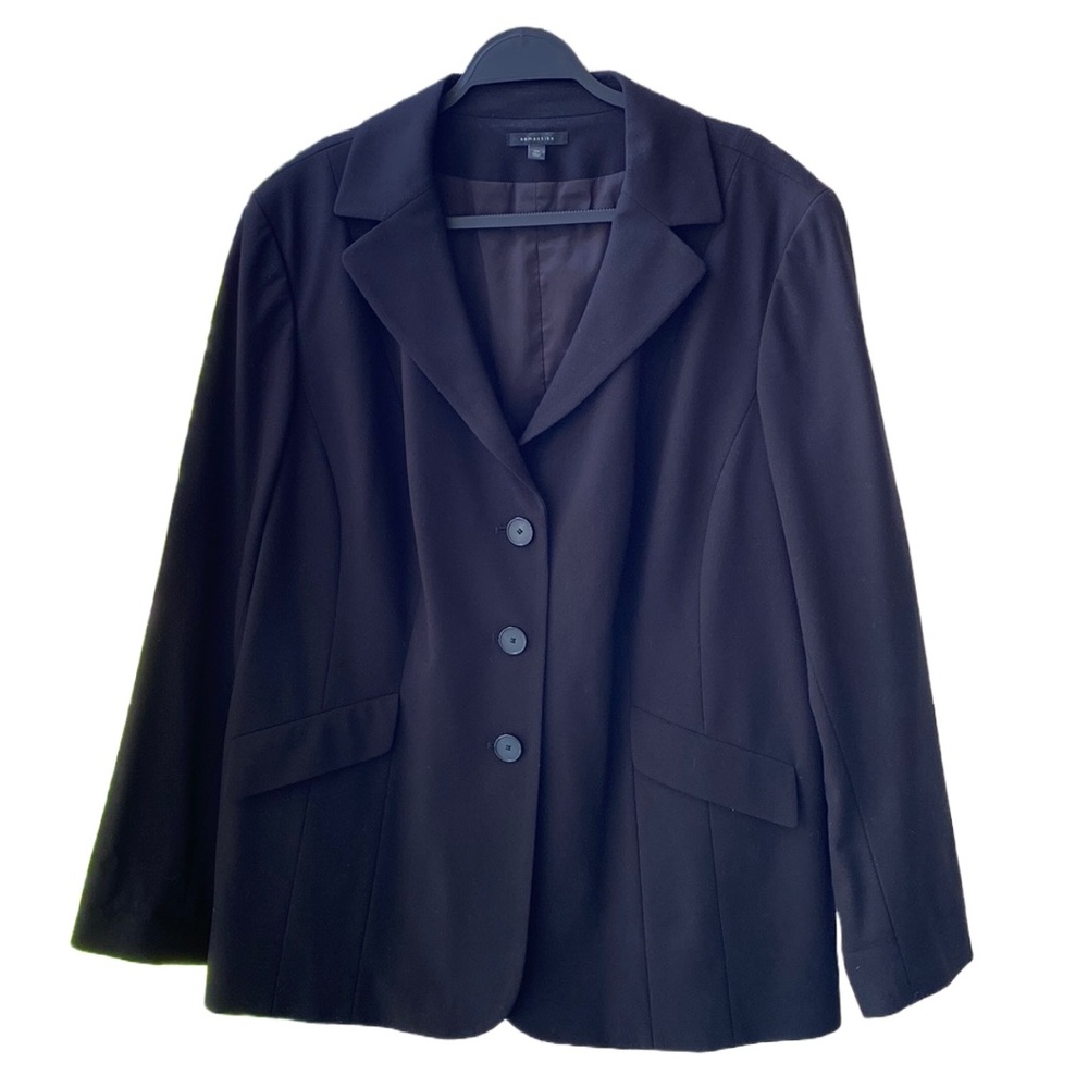 🖤 Semantiks Nordstrom 3-Button Stretch Classic Black Blazer/Suit Jacket, 20W